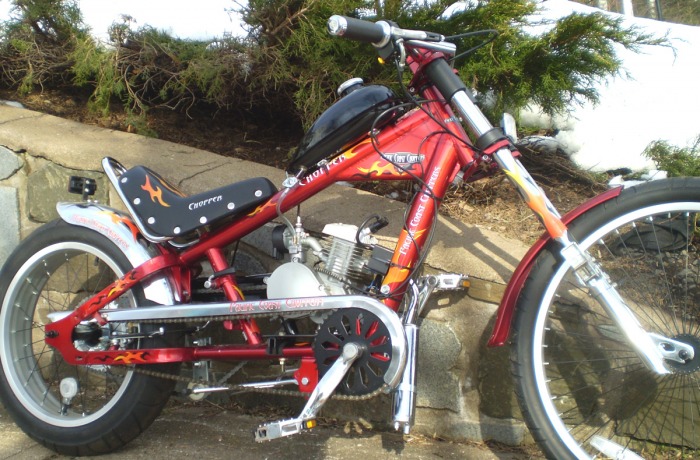 custom motorized chopper bicycle