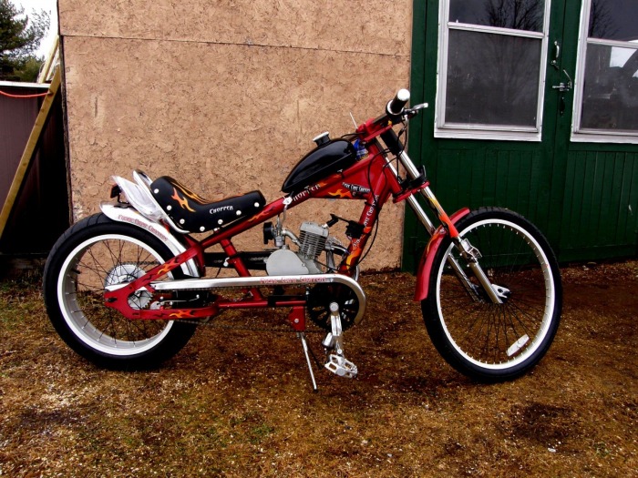 custom motorized chopper bicycle